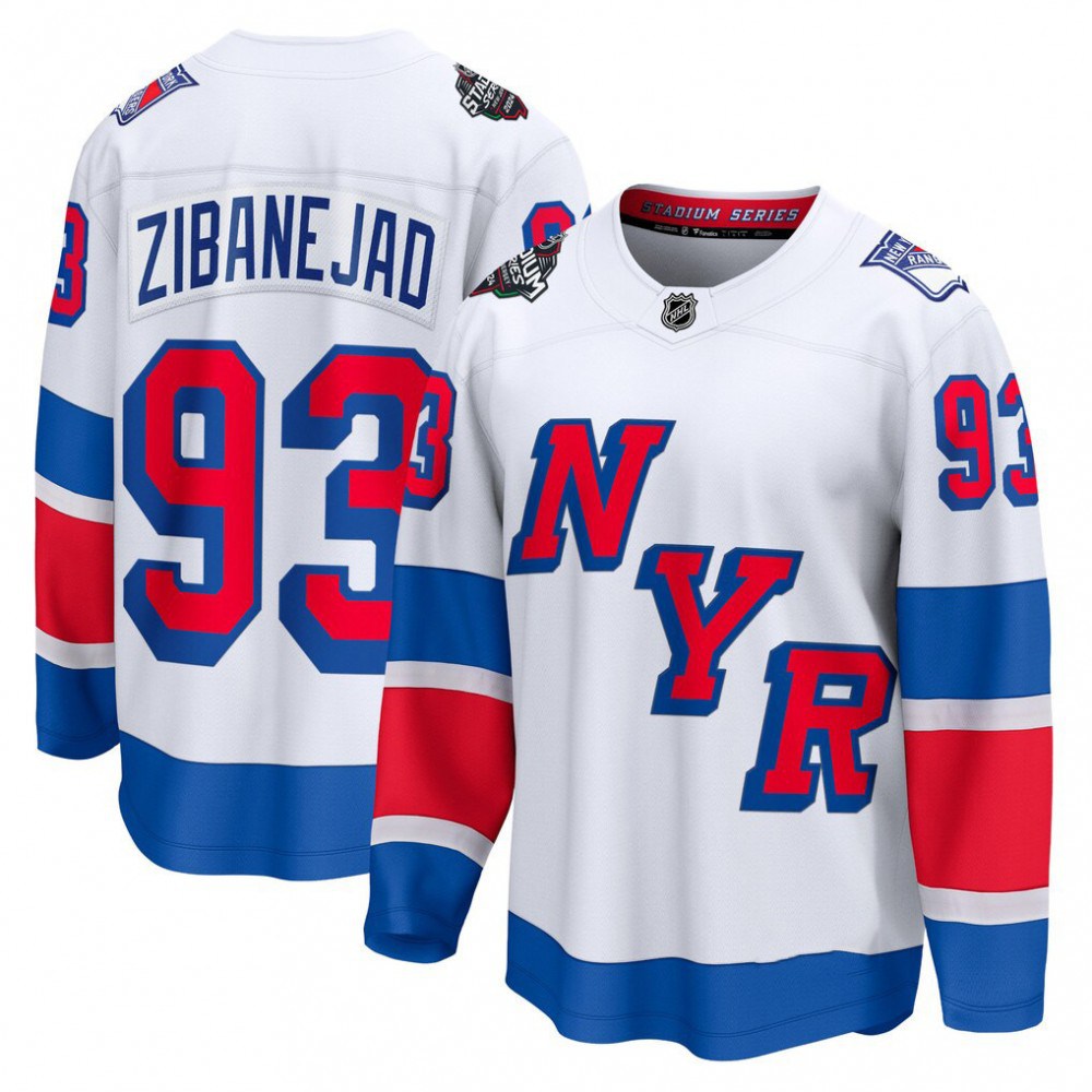 Men's New York Rangers Mika Zibanejad White 2024 NHL Stadium Series Breakaway Premium Jersey-Pro Kit Vault | Brand New 26/27 Sports Jerseys